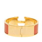 Hermes Clic Clac PM Bracelet Gold Orange Plated Enamel — view 3