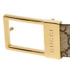 Gucci GG Supreme Rectangle Buckle Belt 75 30 Beige Canvas Leather — view 4