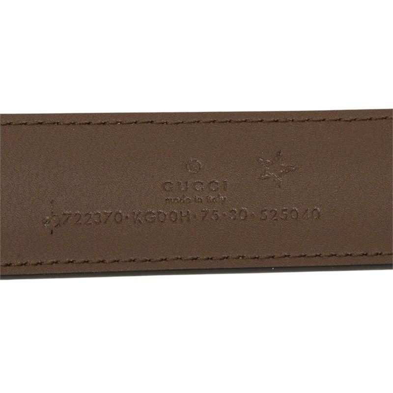Gucci GG Supreme Rectangle Buckle Belt 75 30 Beige Canvas Leather — view 5