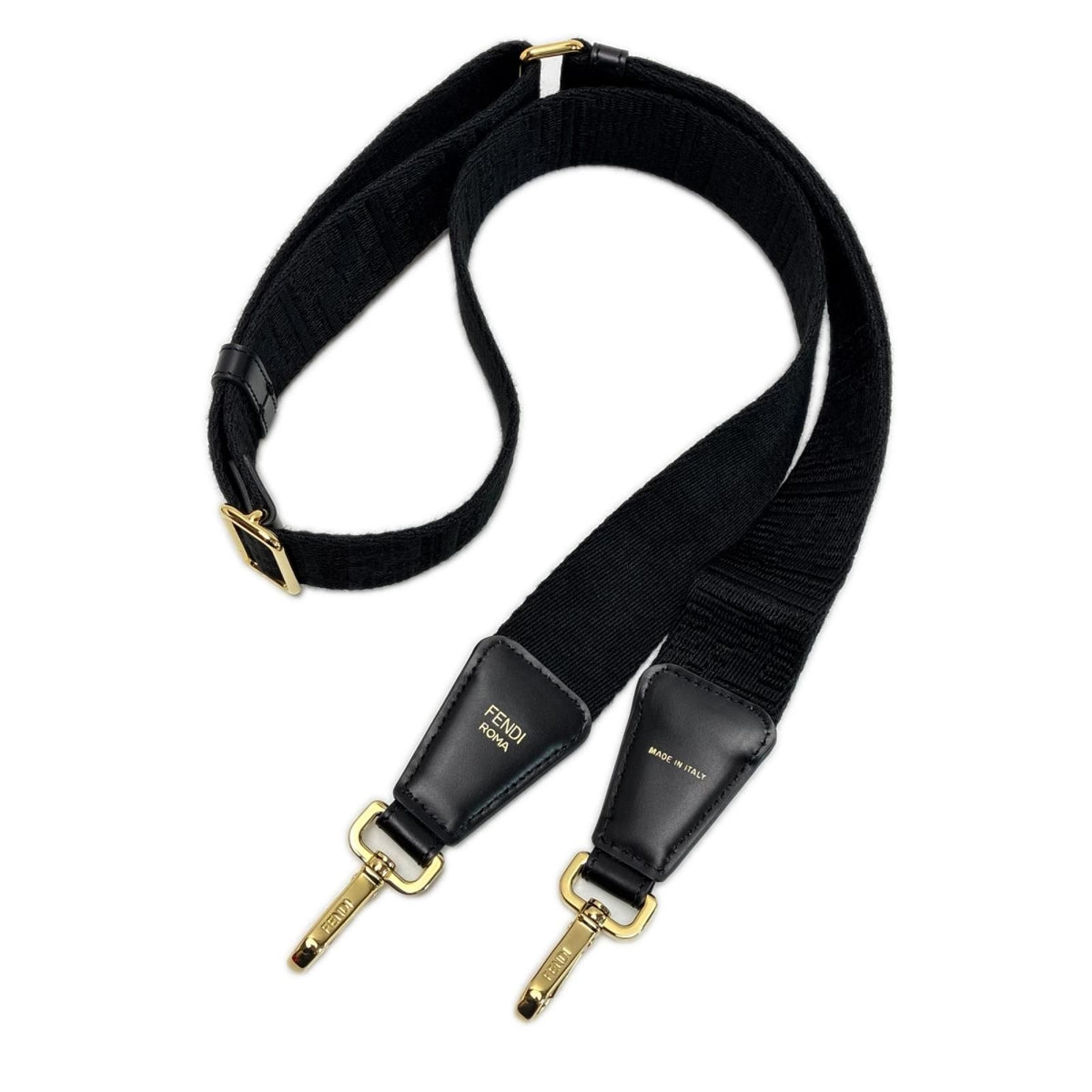 Fendi Shoulder Strap Zucca Pattern Black