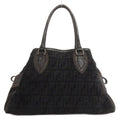 Fendi Etnico Tote Shoulder Bag Zucca Pattern Black