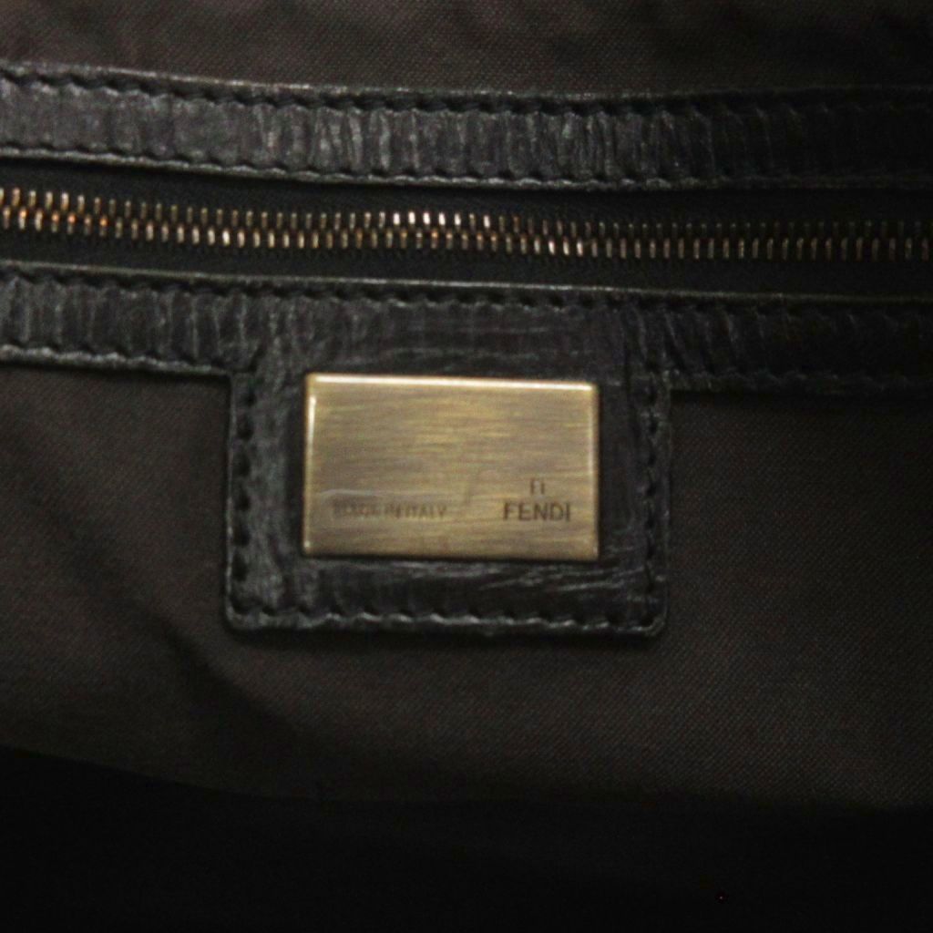 Fendi Etnico Tote Shoulder Bag Zucca Pattern Black — view 6