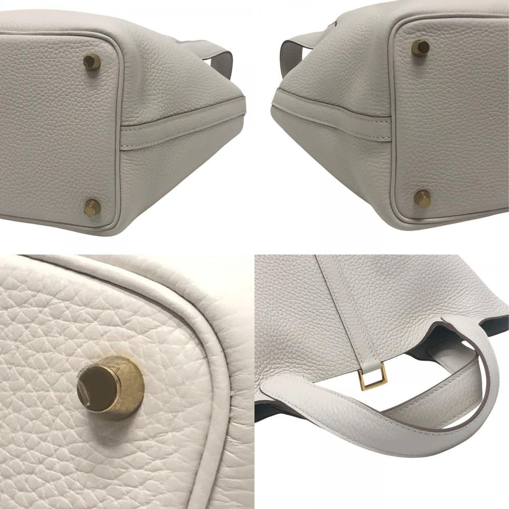 Hermes Handbag Picotin Lock PM 18 PM Taurillon Clemence White — view 7