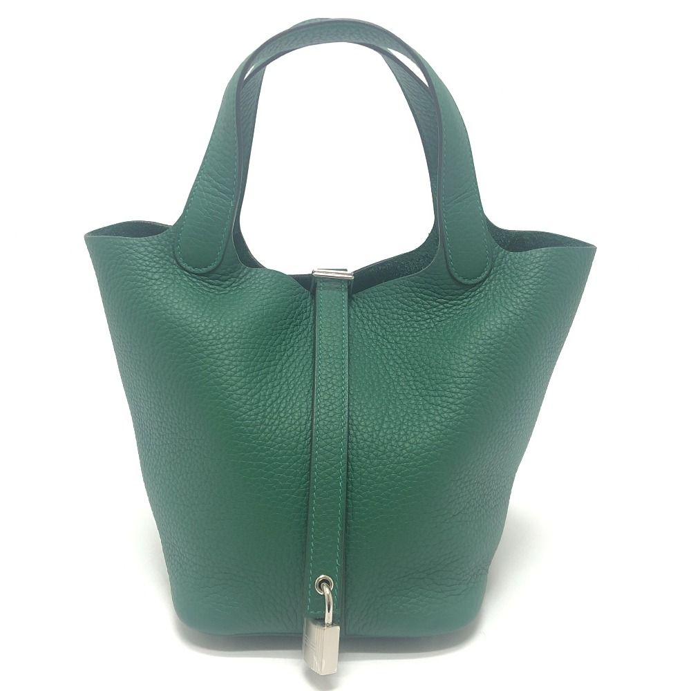 Hermes Handbag Picotin Lock PM 18 PM Taurillon Clemence Vert Moyen Green