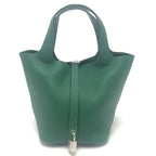 Hermes Handbag Picotin Lock PM 18 PM Taurillon Clemence Vert Moyen Green