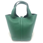 Hermes Handbag Picotin Lock PM 18 PM Taurillon Clemence Vert Moyen Green — view 2