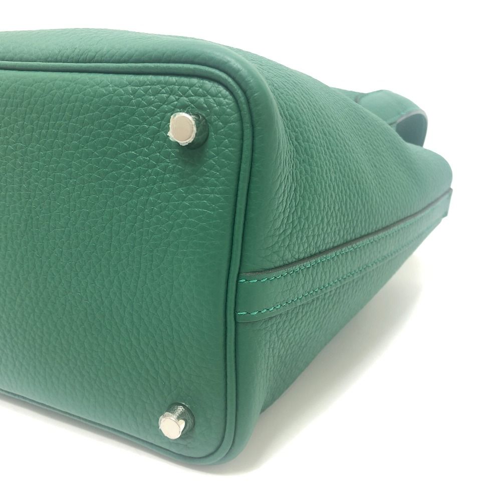 Hermes Handbag Picotin Lock PM 18 PM Taurillon Clemence Vert Moyen Green — view 6