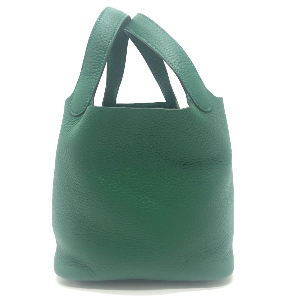 Hermes Handbag Picotin Lock PM 18 PM Taurillon Clemence Vert Moyen Green — view 4