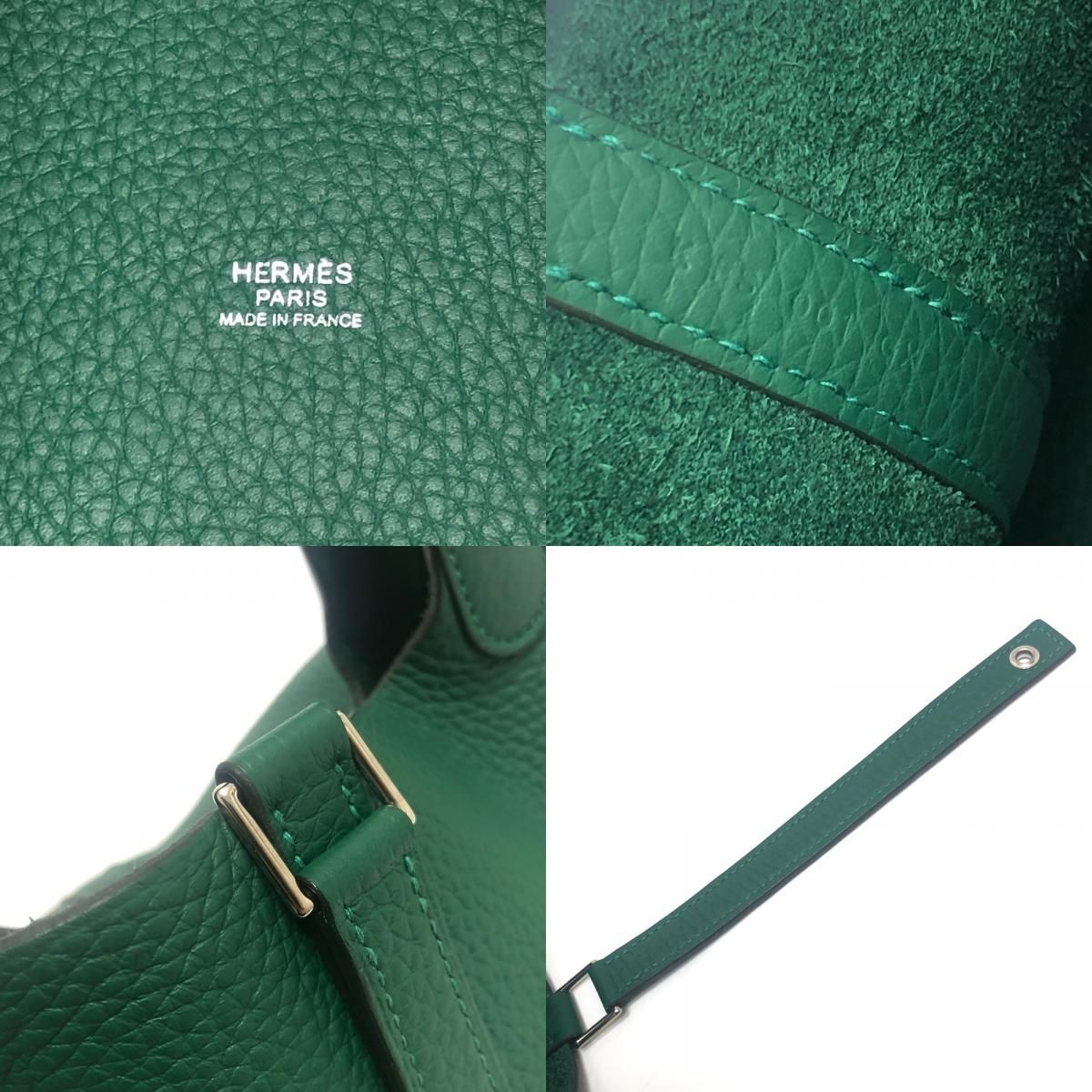 Hermes Handbag Picotin Lock PM 18 PM Taurillon Clemence Vert Moyen Green — view 8