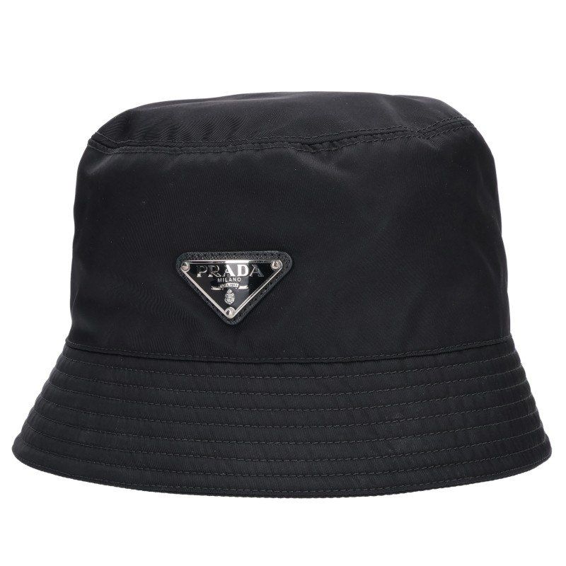 Prada Triangle Plate Nylon Bucket Hat