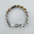 Louis Vuitton Bracelet Chain Links Patches Metal Enamel Color Stone Silver — view 3