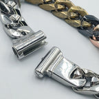 Louis Vuitton Bracelet Chain Links Patches Metal Enamel Color Stone Silver — view 7