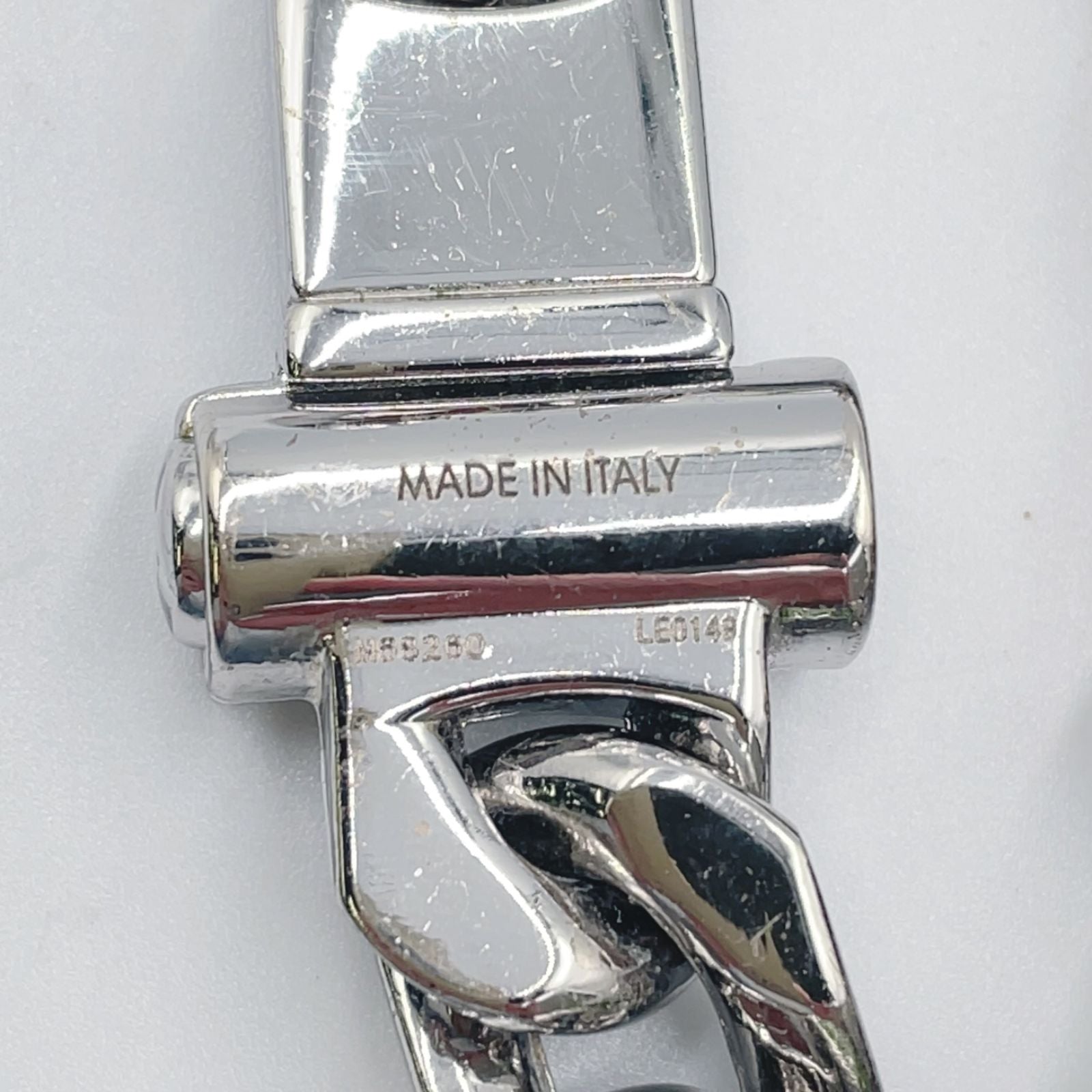 Louis Vuitton Bracelet Chain Links Patches Metal Enamel Color Stone Silver — view 5