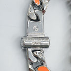 Louis Vuitton Bracelet Chain Links Patches Metal Enamel Color Stone Silver — view 4