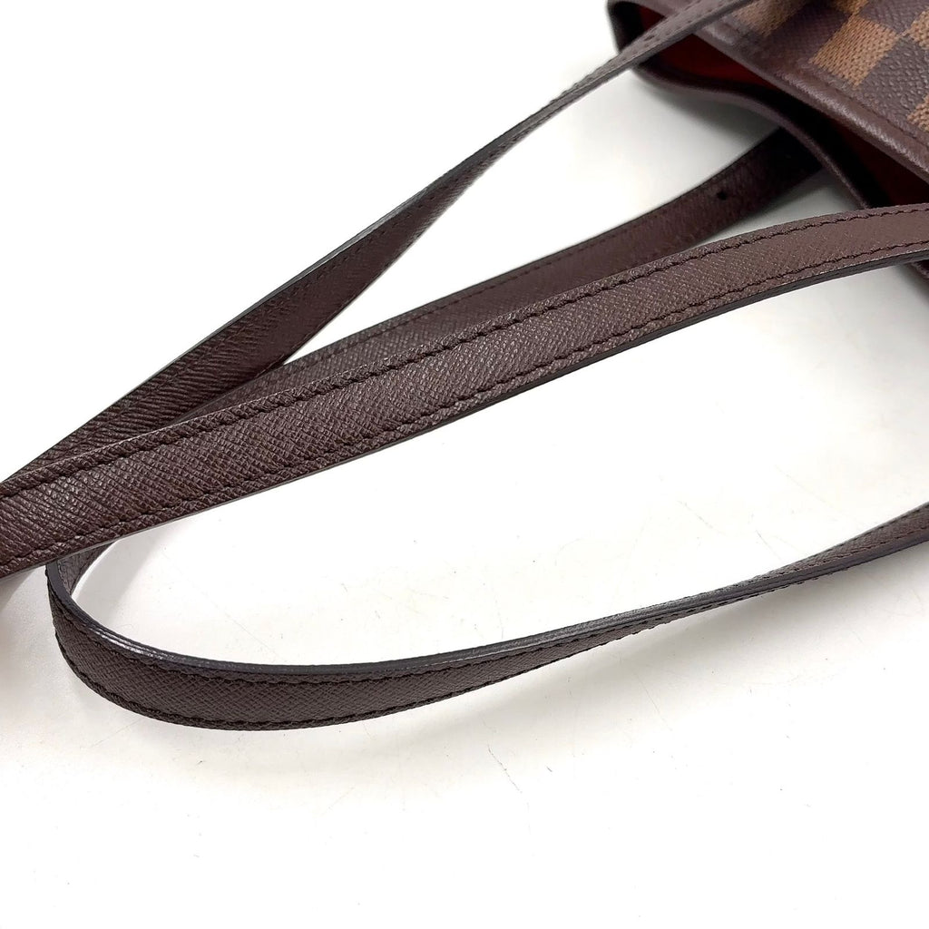Louis Vuitton Marais Damier Ebene Leather Brown Tote Bag Gold — view 7