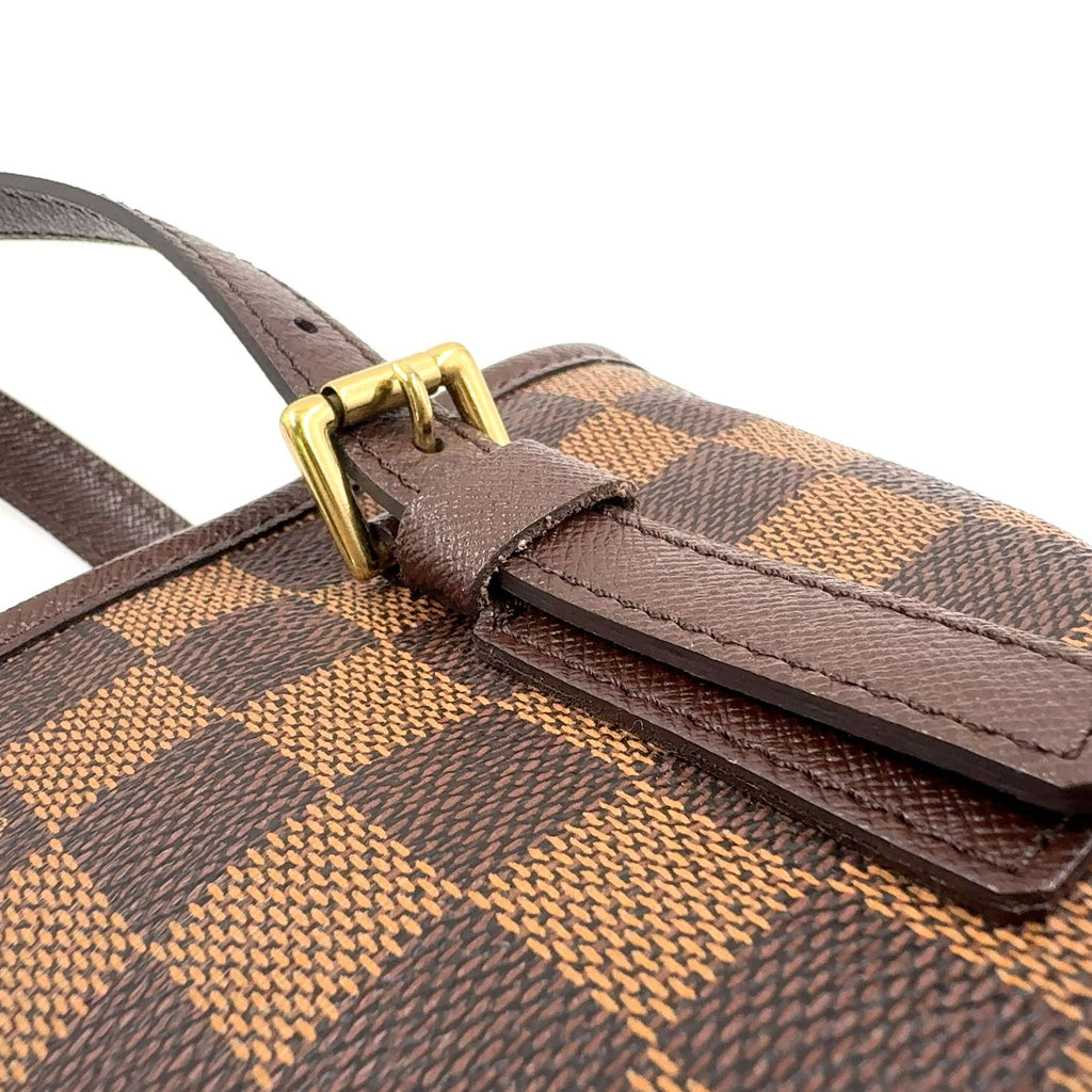 Louis Vuitton Marais Damier Ebene Leather Brown Tote Bag Gold — view 8