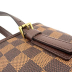 Louis Vuitton Marais Damier Ebene Leather Brown Tote Bag Gold — view 8