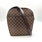 Louis Vuitton Ipanema GM Damier Ebene Leather Brown Shoulder Bag Gold