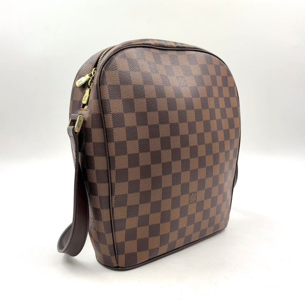 Louis Vuitton Ipanema GM Damier Ebene Leather Brown Shoulder Bag Gold — view 2