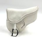 Dior Saddle Leather White Belt Bag Silver