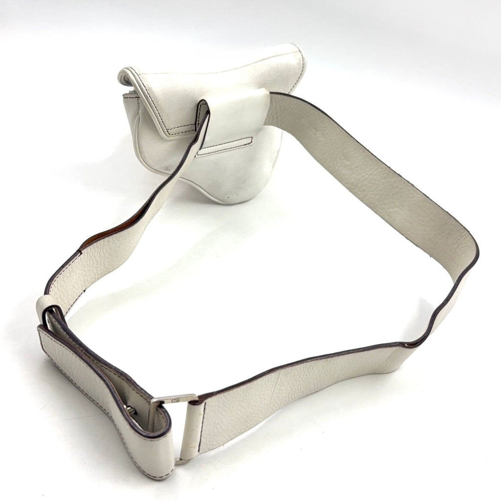Dior Saddle Leather White Belt Bag Silver — view 2