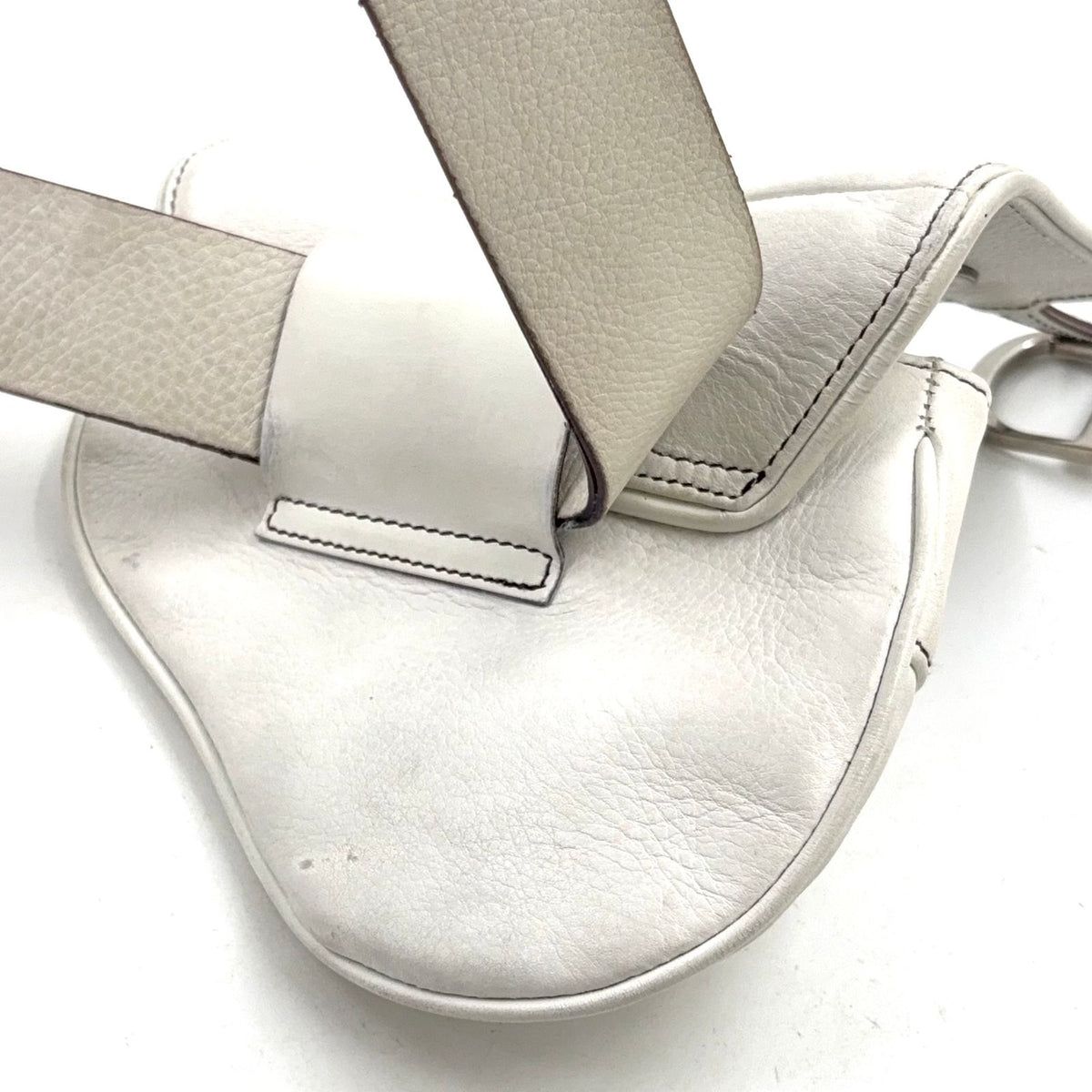 Dior Saddle Leather White Belt Bag Silver — view 5