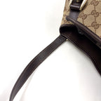 Gucci Abbey Tote Leather Canvas Brown Beige Shoulder Bag Gold — view 8