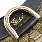 Gucci Guccissima Leather Canvas Dark Brown Beige Shoulder Bag Gold — view 6