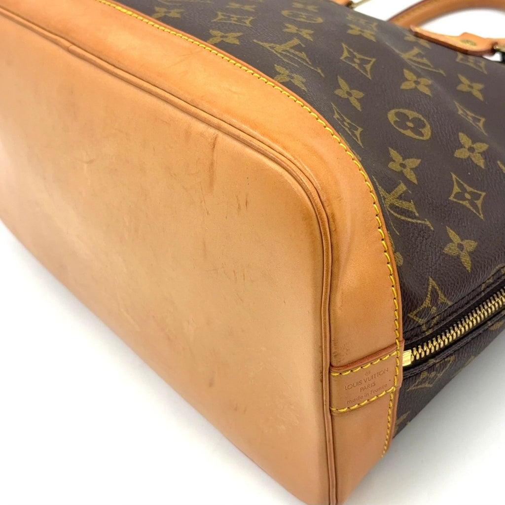 Louis Vuitton Alma PM Monogram Leather Brown Light Handbag Gold — view 8