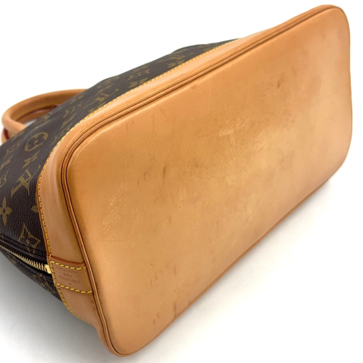 Louis Vuitton Alma PM Monogram Leather Brown Light Handbag Gold — view 5