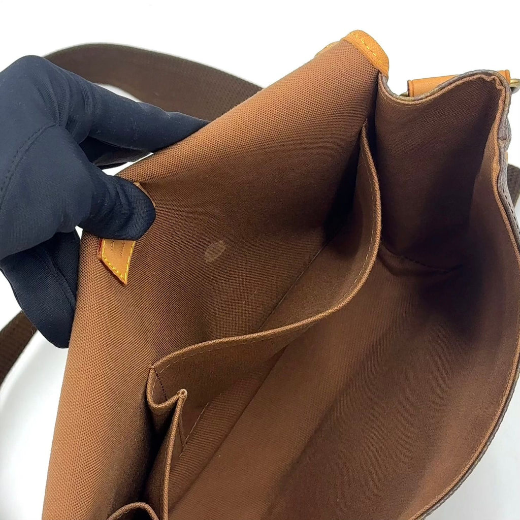 Louis Vuitton Bus PM Monogram Macassar Brown Shoulder Bag Gold — view 6