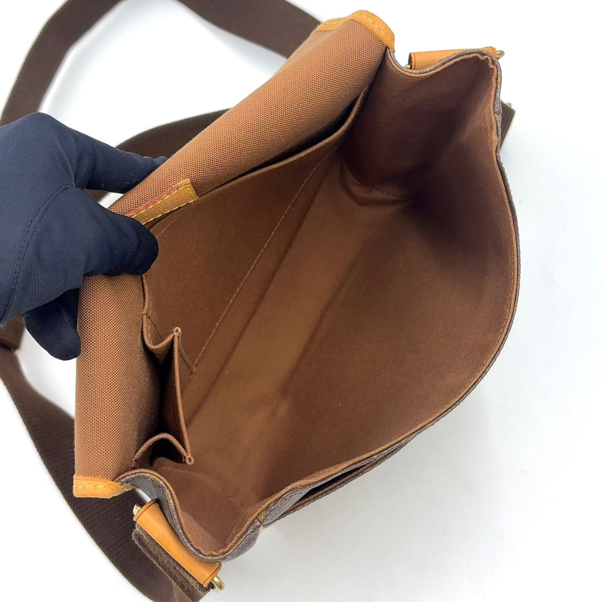 Louis Vuitton Bus PM Monogram Macassar Brown Shoulder Bag Gold — view 3