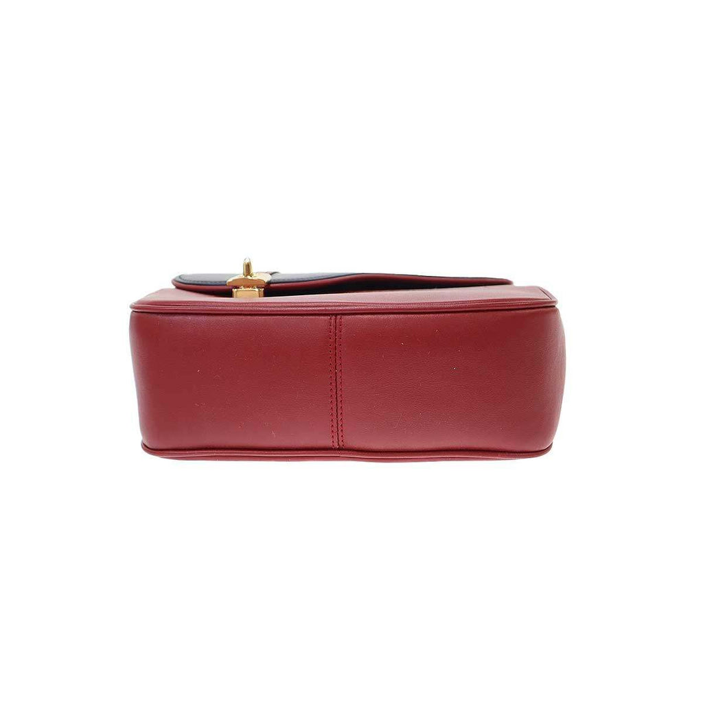 Gucci Equestrian Saddle Shoulder Bag Red Navy — view 4