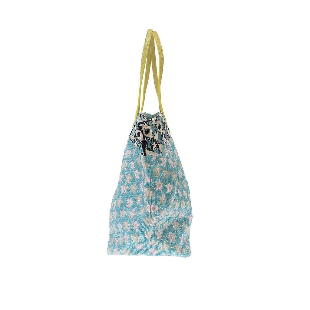 Fendi Beaded Embroidery Tote Bag Blue — view 3