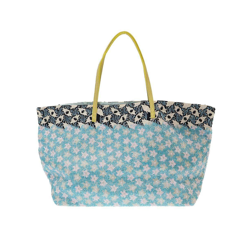 Fendi Beaded Embroidery Tote Bag Blue — view 2
