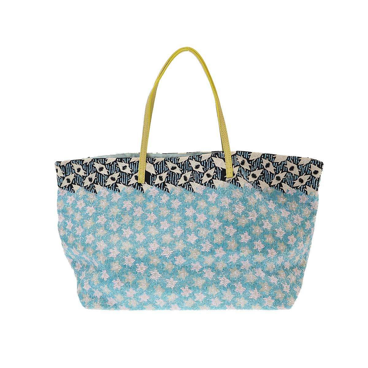 Fendi Beaded Embroidery Tote Bag Blue — view 2