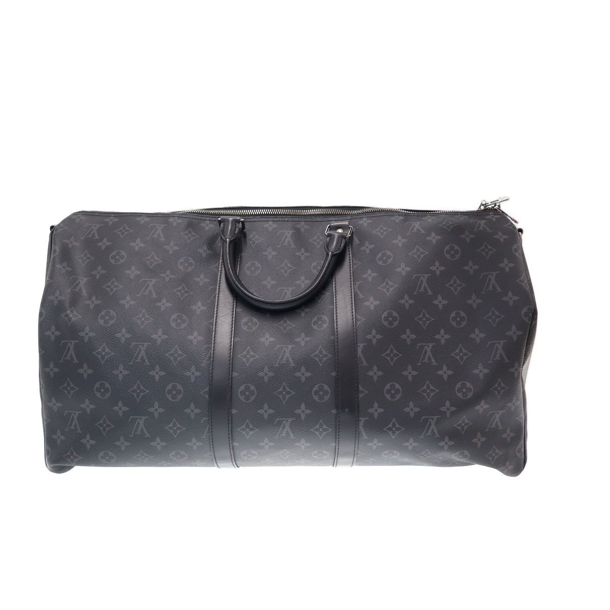 Louis Vuitton Keepall Bandouliere 55 Monogram Eclipse 55 Shoulder Bag Black — view 2