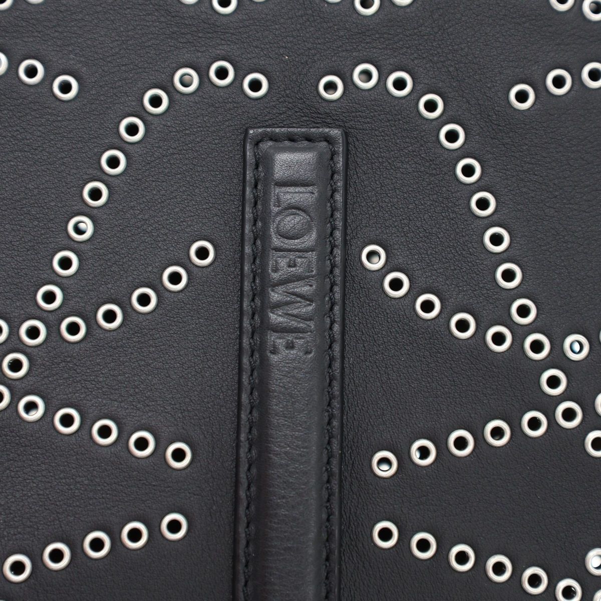 Loewe Anagram Studded Leather Tote Bag Black — view 5