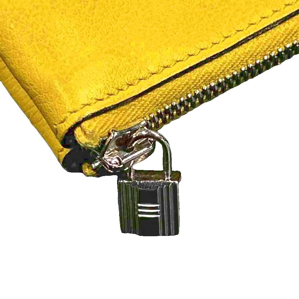 Hermes Pouch Leather Yellow — view 6