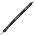 Celine Logo Shoulder Strap 106.5 Black Beige Color Wool Jacquard Weave Gold