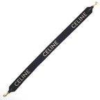 Celine Logo Shoulder Strap 106.5 Black Beige Color Wool Jacquard Weave Gold