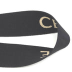 Celine Logo Shoulder Strap 106.5 Black Beige Color Wool Jacquard Weave Gold — view 8