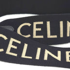 Celine Logo Shoulder Strap 106.5 Black Beige Color Wool Jacquard Weave Gold — view 5