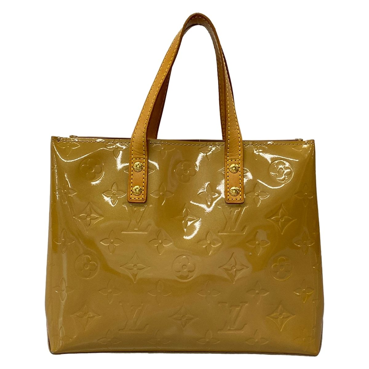 Louis Vuitton Handbag Monogram Vernis Reed PM Noisette Leather