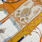 Hermes Shawl Carre 140 Gray Beige Orange Multi Coupe de Gala Scarf — view 4