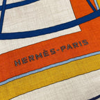 Hermes Shawl Carre 140 Gray Beige Orange Multi Coupe de Gala Scarf — view 2
