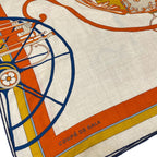 Hermes Shawl Carre 140 Gray Beige Orange Multi Coupe de Gala Scarf — view 5