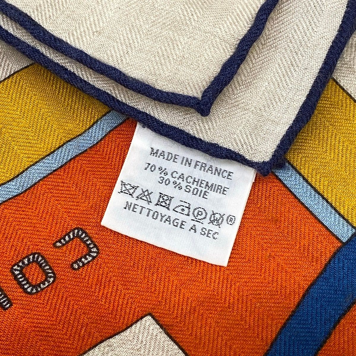 Hermes Shawl Carre 140 Gray Beige Orange Multi Coupe de Gala Scarf — view 3