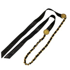 Chanel Belt Black Gold Chain Coin Leather — view 7