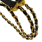 Chanel Belt Black Gold Chain Coin Leather — view 6